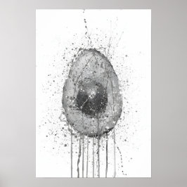 Poster Abacate Vegetal Cinza