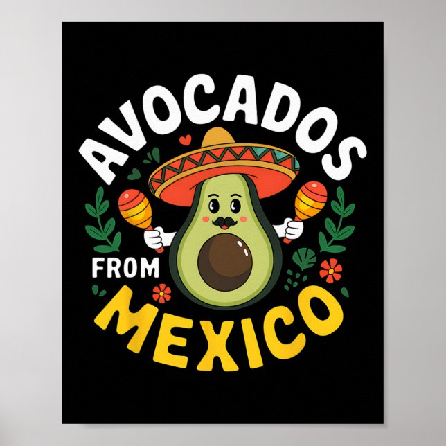 Poster Abacates Do México Cinco De Mayo Mexicano Fiesta (Frente)