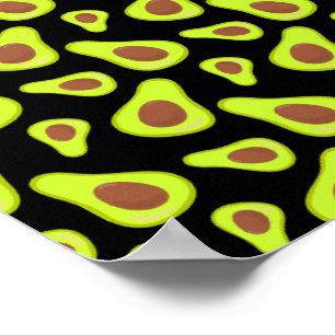 Poster Abacates Verdes Amante de Legumes Comida Saudável 