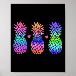 Poster Abacaxi Aloha Havaí Frutas Tropicais Verão Férias