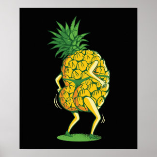 Poster Abacaxi de desenho animado
