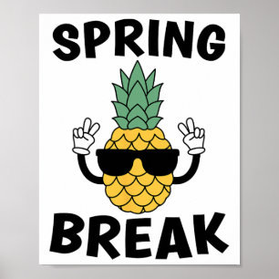 Poster Abacaxi de primavera Pulga Praia Tropical de Vaca