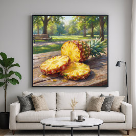 Poster Abacaxi Suculento - Estilo de Pintura Pastel