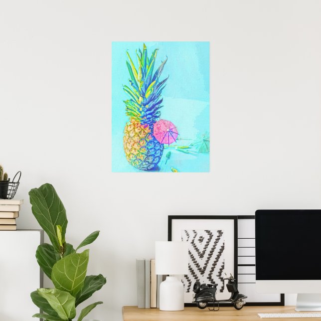 Poster Abacaxi Tropical (Escritório em casa)