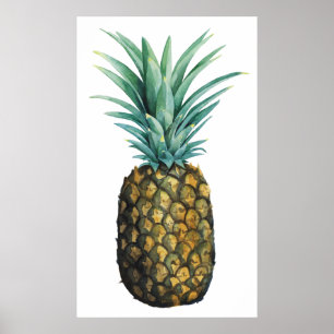 Poster Abacaxi Tropical Aquarela