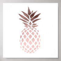 abacaxi tropical rosa de ouro elegante