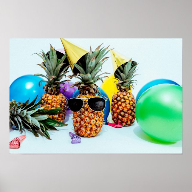 Poster Abacaxis de Hora da Festa com Pequenos Favores de  (Frente)