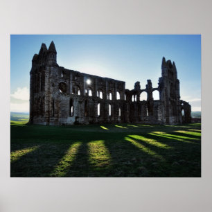 Pôster Abadia de Whitby no por do sol