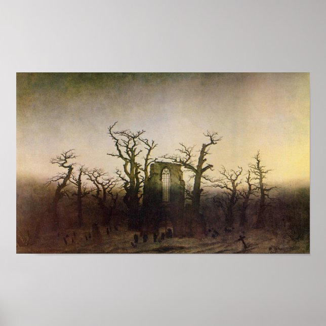 Pôster Abadia em Oak Forest por Caspar David Friedrich (Frente)