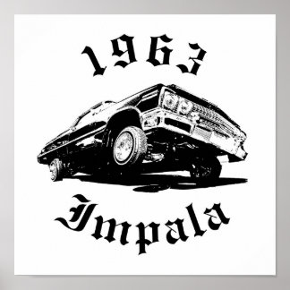 Poster Abaixador Chevrolet Impala 1963 Com Arte Hidráulic