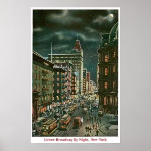Poster Abaixe Broadway em a noite