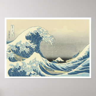 Poster Abaixo da Onda de Kanagawa, Hokusai, 1830-32