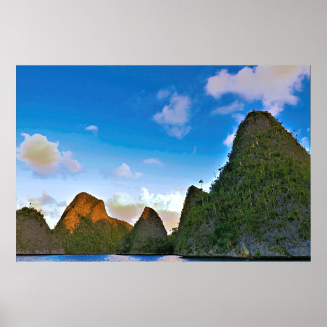 Poster Abaixo das Karsts de Wayag (Frente)