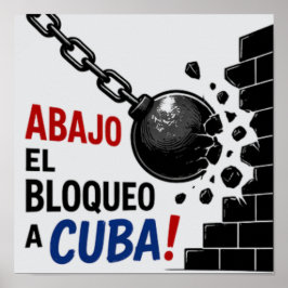 Poster Abaixo o Bloqueio a Cuba