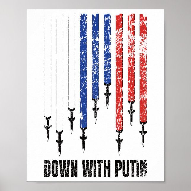 Poster Abaixo Putin Antiwar Peace Ucrânia (Frente)