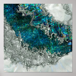 Poster Abalone Shell Pearl e Prata 2