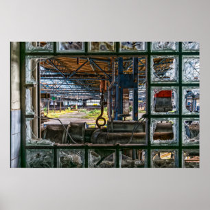 Poster abandonado arte da fábrica da rua dos