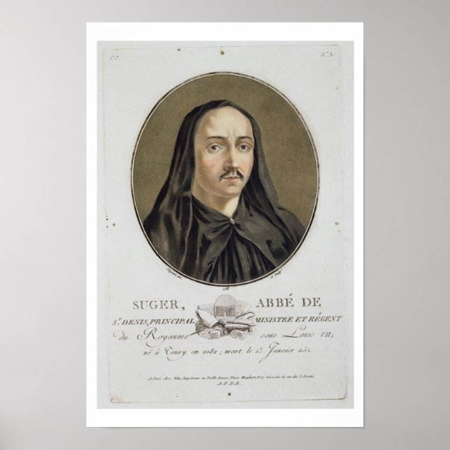 Pôster Abbe de Suger (1082-1151) de "Portraits des gran (Frente)