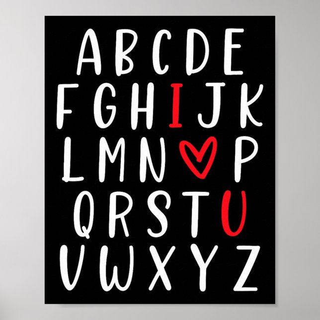 Poster Abc Alfabeto Eu Amo Você Professor De Inglês Dia D (Frente)