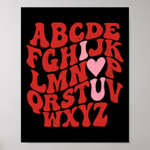 Poster Abc Alfabeto Eu Amo Você Professor De Inglês Dia D