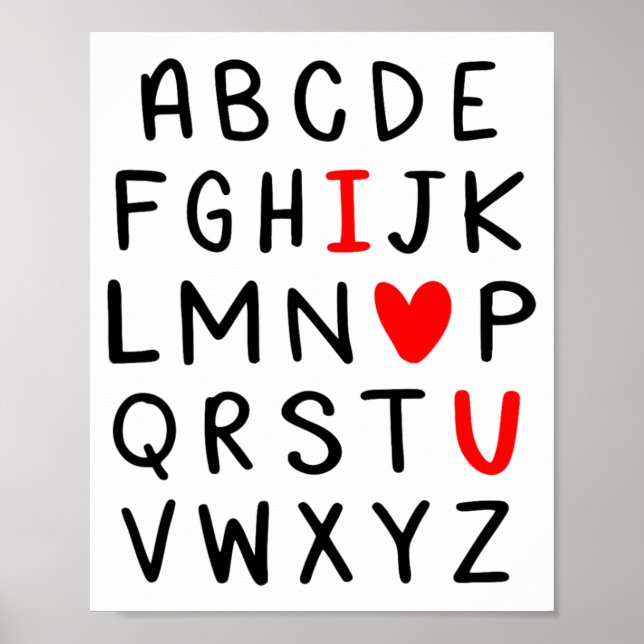 Poster Abc Alphabet I Love You Englieacher Valentines  (Frente)