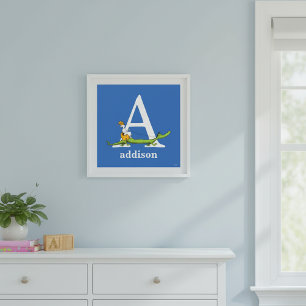 Poster ABC do Dr. Seuss: Letra A - Branco Adicione seu