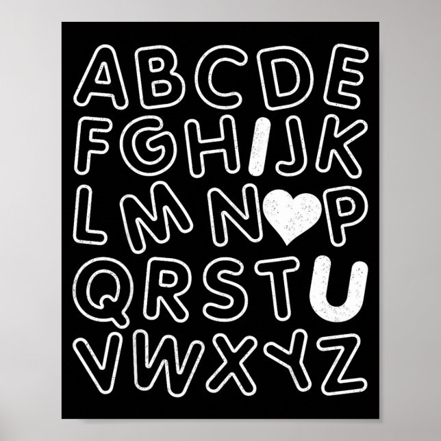 Poster Abc I Love You Alphabet Teachers Day Valentines Da (Frente)