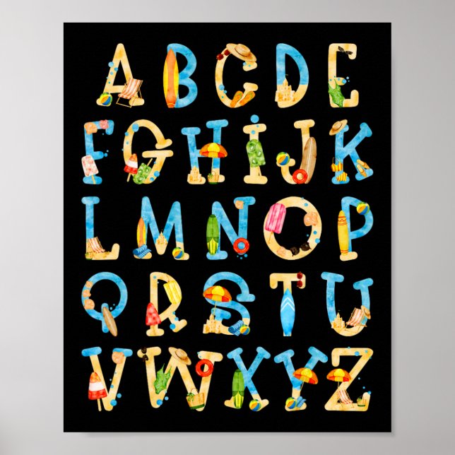 Poster Abc Kindergarten Professor Summer Beach Fim Da Esc (Frente)