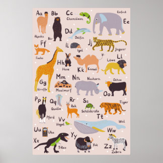 POSTER ABC Tiere Kinderzimmer