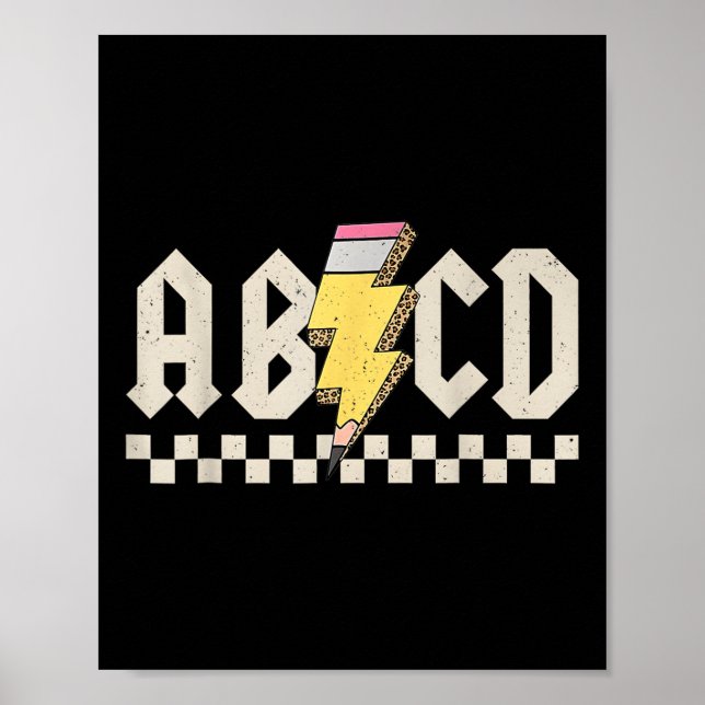 Poster Abcd Lápis Relâmpago Professor Volta às Aulas  (Frente)