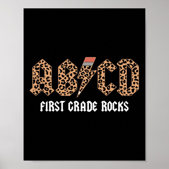Poster Abcd Rocks 1º Ano De Volta À Escola Tea Leopardo (Frente)