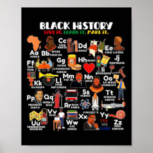 Poster Abcs Do Mês Da História Negra Orgulho Viva-o Apren