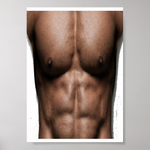Poster Abdômen de Seis Packs Falso Humor de Academia Engr
