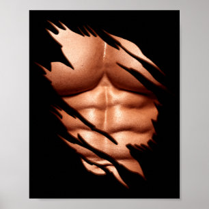 Poster Abdômen Riscado Clique Engraçado