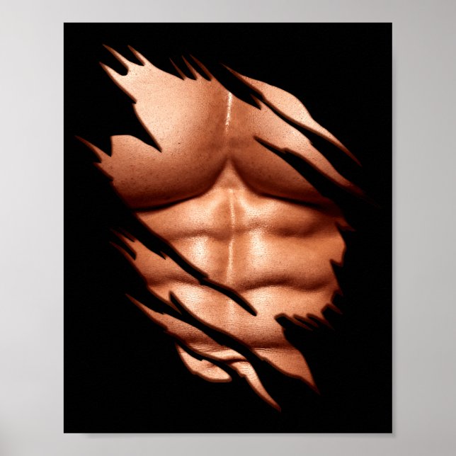 Poster Abdômen Riscado Clique Engraçado (Frente)