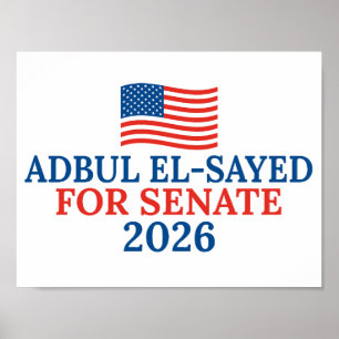 Poster Abdul El-Sayed para Senado Michigan Eleição 2026