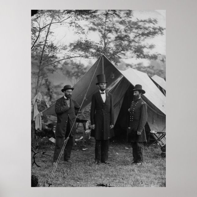 Poster Abe Lincoln and A. Pinkerton battlefield Antietam (Frente)