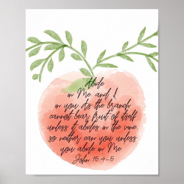 Poster Abebeba-Me E Eu Em Você... John 15:4-5 (Frente)