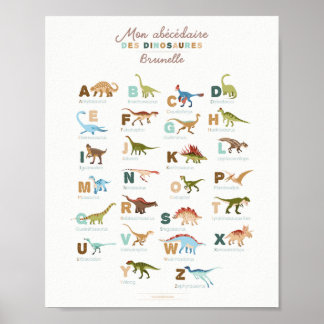 Poster Abécédaire Dinosaures (Français)