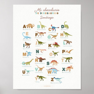 Poster Abecedario Dinosaurios (Español)