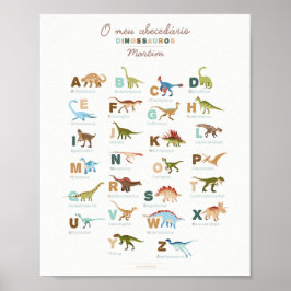 Poster Abecedário Dinossauros (português)