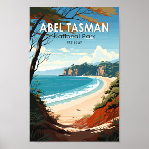 Poster Abel Tasman National Park Nova Zelândia Viagem Ret