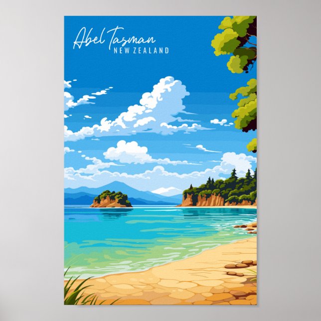 Poster Abel Tasman Nova Zelândia - viagem (Frente)