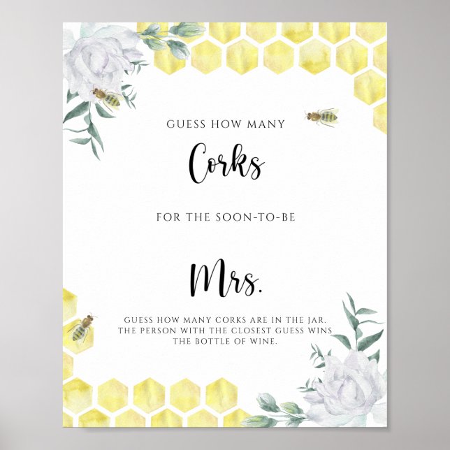 Poster Abelha - Adivinha Quantas Corks (Frente)