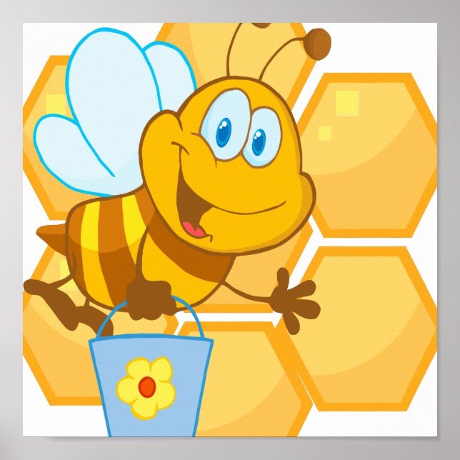 Poster abelha doce e feliz (Frente)