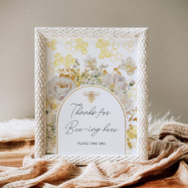 Poster Abelha Floral obrigado você por estar aqui