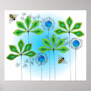 Poster Abelha frondosa de Green_Bumble