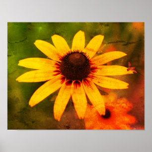 Poster Abelha Na Arte Afastada Susan Flower De Olho Negro