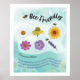 Poster Abelhas amigáveis - Natureza Harmoniosa