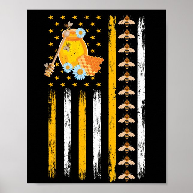 Poster Abelhas De Abelhas Mel Detentor De Abelhas De Abel (Frente)